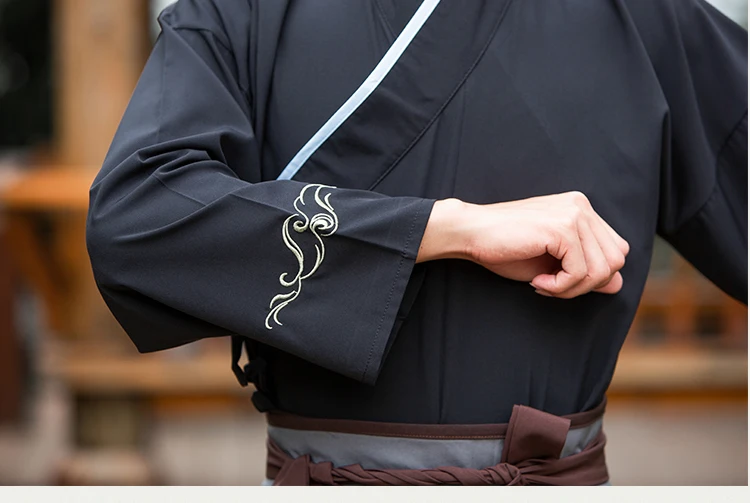 Male Chinese Ancient Costume Men Hanfu Chinese Traditional Costume Qing Dynast Clothes Robe Dance Folk Costume Cosplay DWY2339