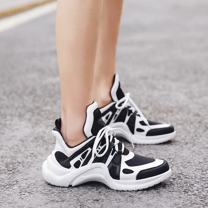 

TOP Fashion Mixed Color Women Shoes Summer 2018 Luxury Sneakers Lace Up Mesh Shoes Woman ladies shoes Tenis casual