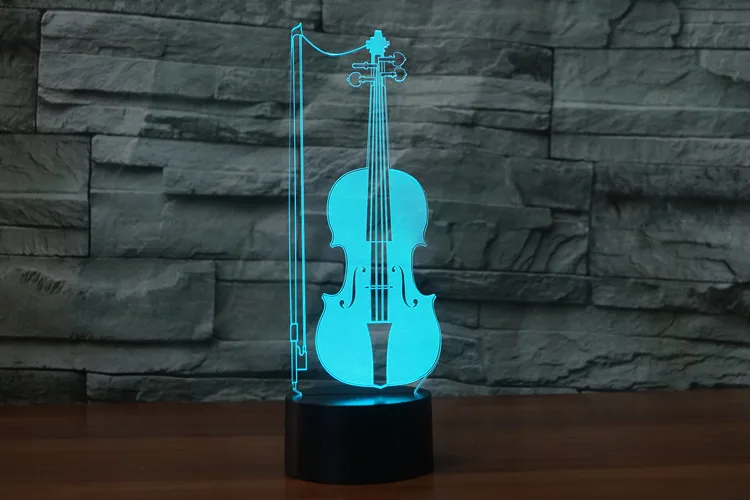 [Семь Неоновые] Виолончель акриловый 7 Цвета настольная лампа 3D LampMusical инструмент для детей подарок новинка светодиодный ночной Светильник Тысячелетний сокол светильник