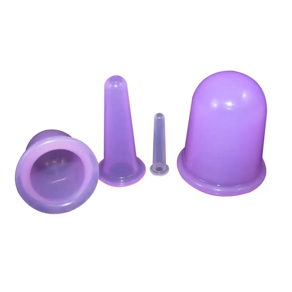 Vacuum Silicone Cupping Body Massage Helper Anti Cellulite Cups Family Health Care Massage Face Neck Medical Pump Suction 4Pcs - Цвет: 4pcs