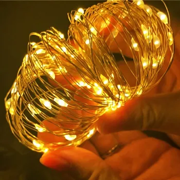 

LED Fairy String Light Silver Wire Warm White Garland Home Christmas New Year Wedding Party Decoration Powered By Battery USB
