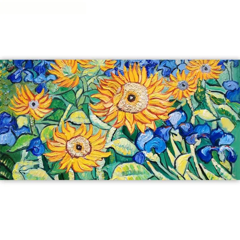 

Van Gogh Painting By Number Sunflower On Canvas With Framed DIY Craft Kits Acrylic Paint Coloring Drawing By Number Decoration
