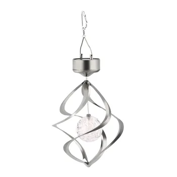 

Color Changing Solar Powered LED Wind Chimes Wind Spinner Outdoor Hanging Spiral Garden Light Courtyard Decoration