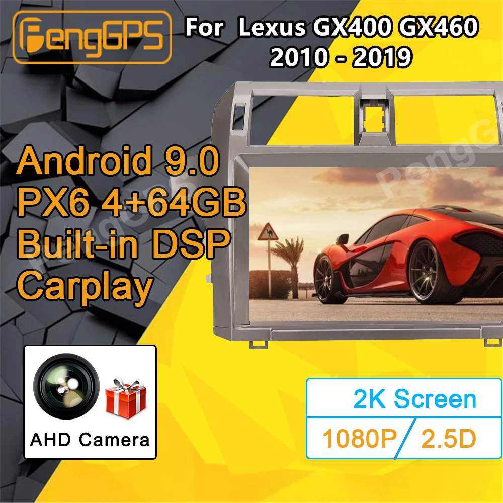 

For Lexus GX460 GX400 Android Radio 2010 -2019 Car Multimedia Player PX6 Stereo Radio GPS Navi Head unit 11.8 inch NO 2 DIN 2din