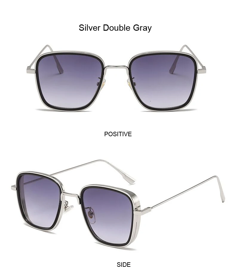 Винтажные квадратные металлические панк Солнцезащитные очки мужские и женские модные Kabir Singh солнцезащитные очки мужские женские UV400