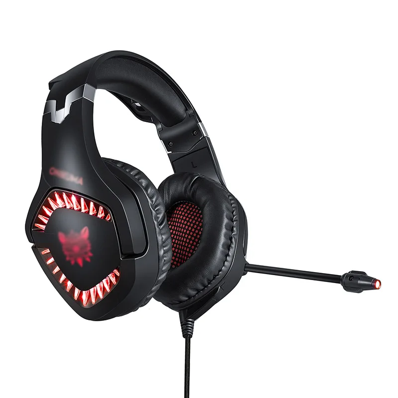 Игровая бас гарнитура наушники K1Bpro черный красный для ПК ноутбук