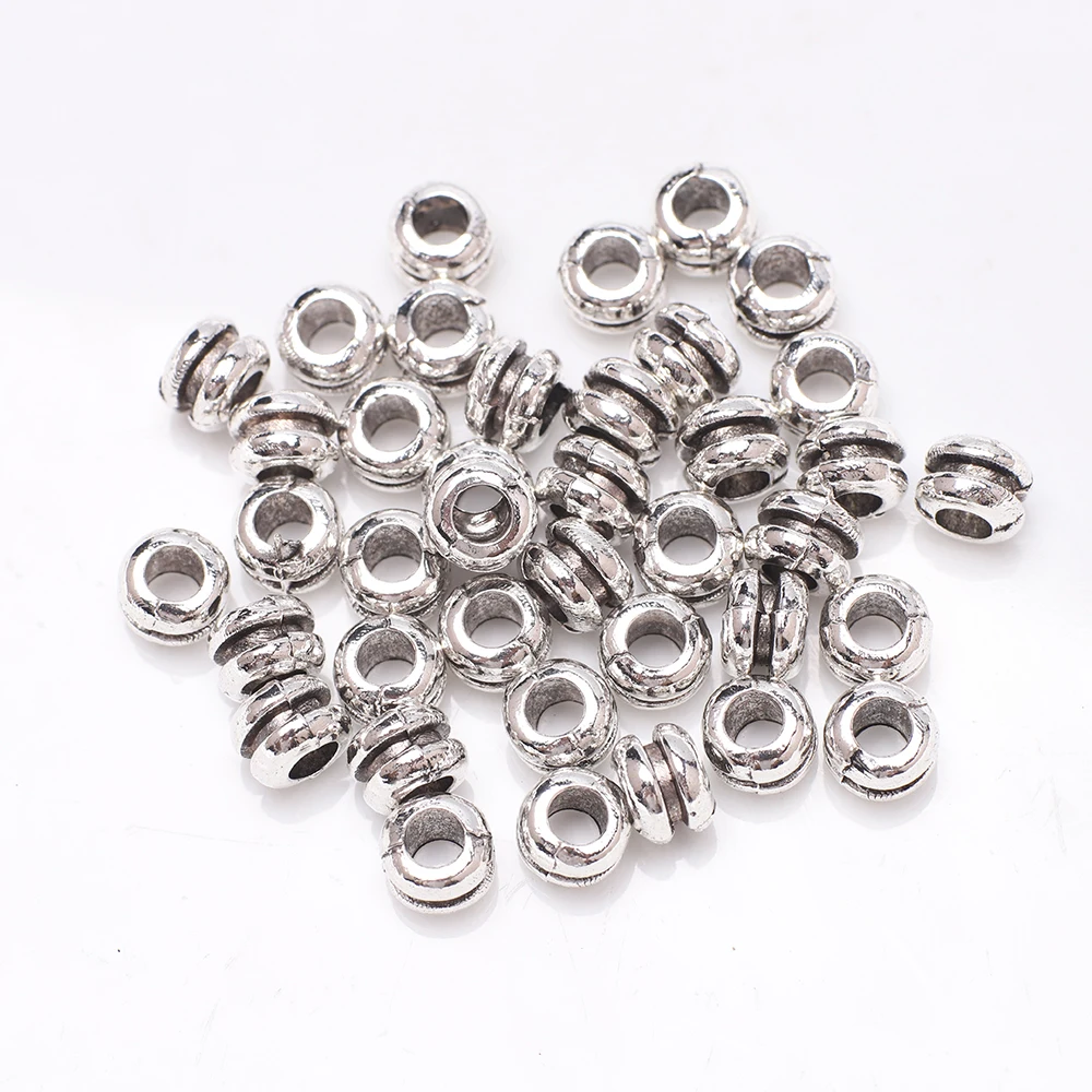 Wholesale 50pcs 5mm Tibetan Silver Cube Loose Spacer Beads Caps Jewelry Findings 