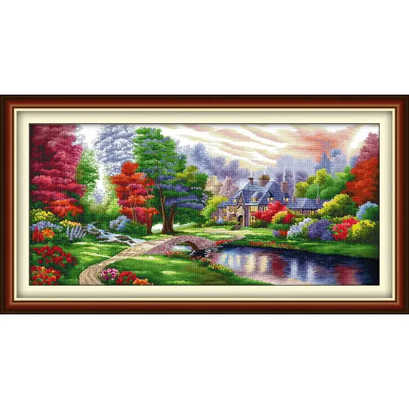 

Joy Sunday The Ambilight Landscape Painting Home Decor Count Print OnCanva Cross Stitch Kit DIY11&14CTEmbroidery Needlework Set