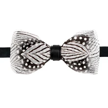 Мужской модный мужской белый узор, галстук-бабочка с перьями, мужской бант, деловой свадебный подарок