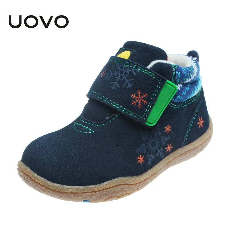 Navy Blue UOVO/Обувь для маленьких детей с мягкой подошвой; детская обувь из коровьей замши; Осенняя обувь для маленьких девочек и мальчиков; Милая удобная обувь для детей - Цвет: Navy Blue