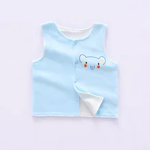 Gu wu/осенне-зимний стильный детский жилет двухслойный хлопковый теплый детский жилет с рисунком для мужчин и женщин