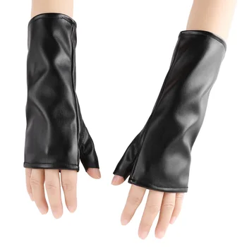 

Fashion Female Thin PU Leather Punk Dance Gloves Women Half Finger Non-slip Driving Sexy Fingerless Nightclub Show Gloves