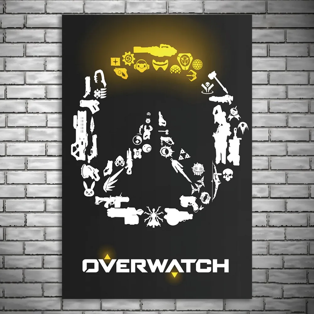 Overwatchs игры произведение искусства шелк Холст художественные плакаты, постеры печать настенные картины для гостиной украшения дома Unframe