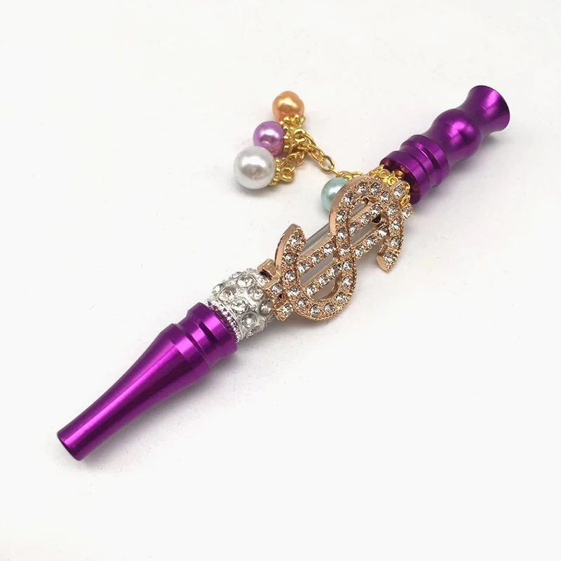 Wholesale Money Shape Hookah Metal Tips Shisha Mouthpiece Jewelry Blunt Smoking Filter Pipe Holder Handmade Detachable Tips