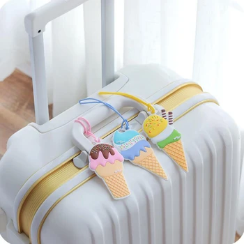 

Creative ice cream Luggage Tags Cover Silica Gel Suitcase ID Address Holder Baggage Boarding Tags Label Travel Accessories
