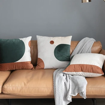 

Nodic style velvet cozy pillow without stuff, Modern abstract decoration geometric sofa pillows