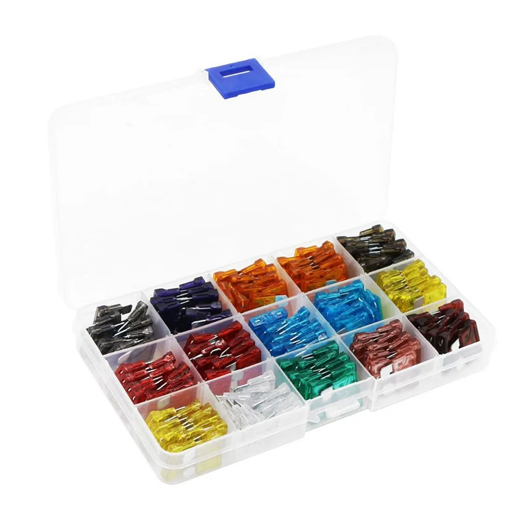 150 шт Стандартный набор предохранителей предохранители автомобильные 2A 3A 5A 7.5A 10A 15A 20A 25A 30A 35A 40A Amp с коробкой зажим ассортимент автозапчастей
