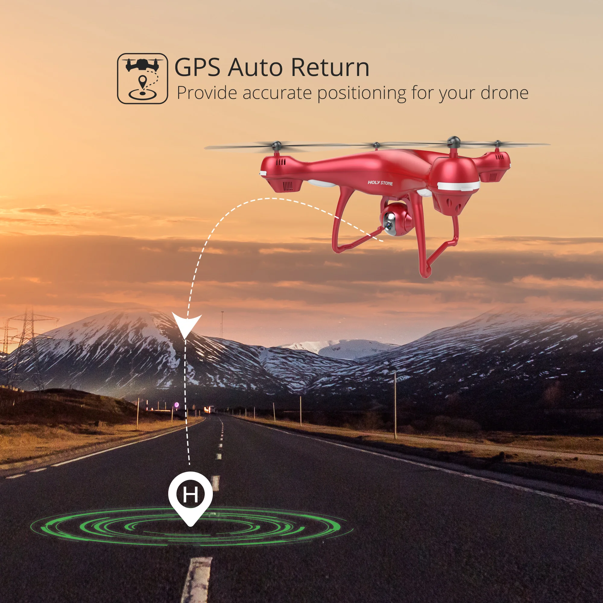 Holy Stone HS100R gps Дрон с HD камерой Wifi 1080P FPV Дрон gps 120 ° FOV широкоугольный видео RC вертолет Квадрокоптер