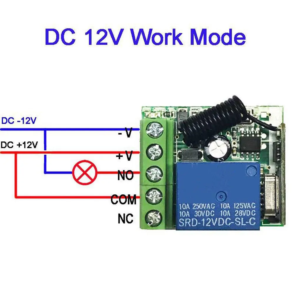 DC 12V 433Mhz Беспроводной RF релейный пульт дистанционного управления Модуль приемника+ 2 передатчика