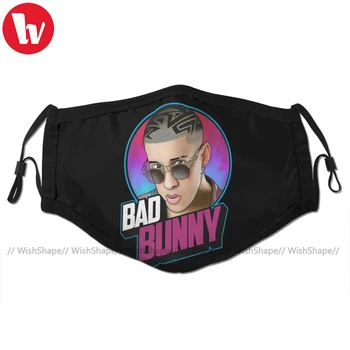

Bad Bunny Mouth Face Mask BAD BUNNY Facial Mask Fashion Cool with 2 Filters for Adult