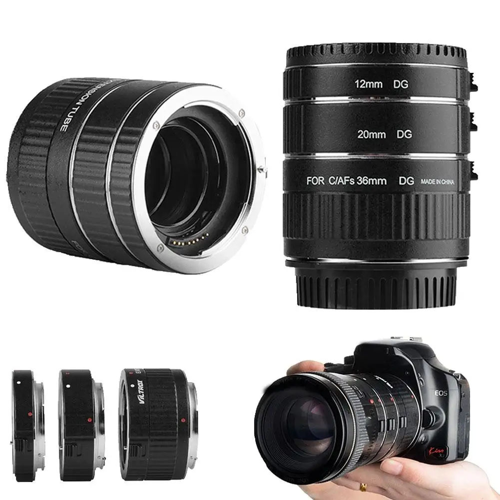 

2019 NEW VILTROX 12mm 20mm 36mm DG-C 3Pcs Auto Focus Macro Extension Tube Set For C-anon E-OS EF EF-S Lens DSLR Camera 