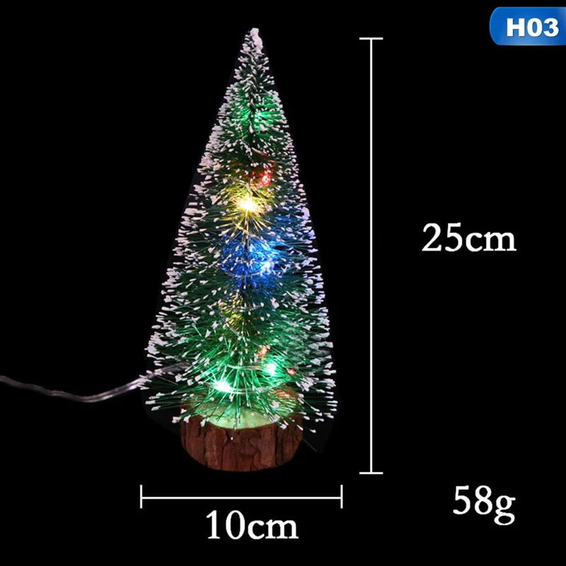 25cm multi light 4 размера Рождественские Елочные принадлежности для рождественского декора маленькая сосновая елка, размещенная в рабочем столе DIY Украшение Мини-елка - Цвет: 25cm multi light