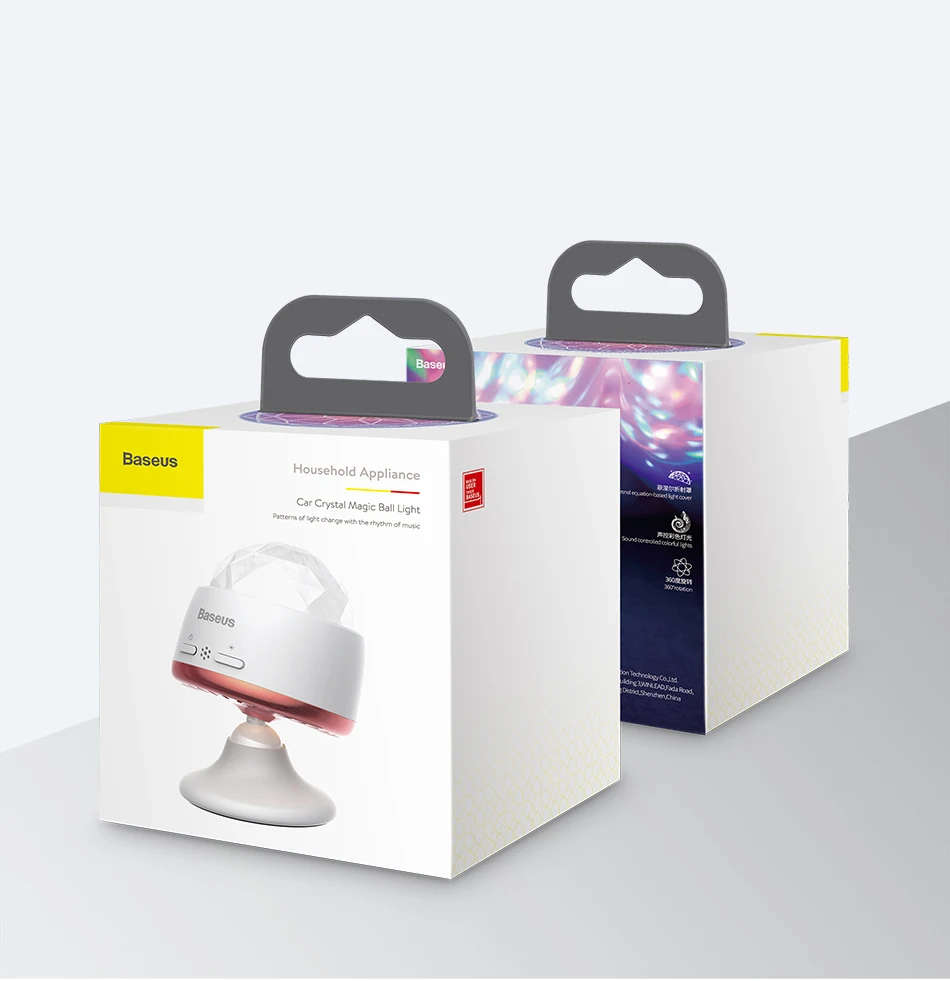 Baseus светодиодный RGB хрустальный магический шар Автомобильный USB зарядка Авто интерьерный атмосферный светильник для проектора вечерние светильник s Flash DJ светильник s Home