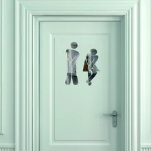 Модные съемные зеркальные наклейки 3D Наклейка на зеркало для ванной бар Туалет мужчины и женщины идентификация