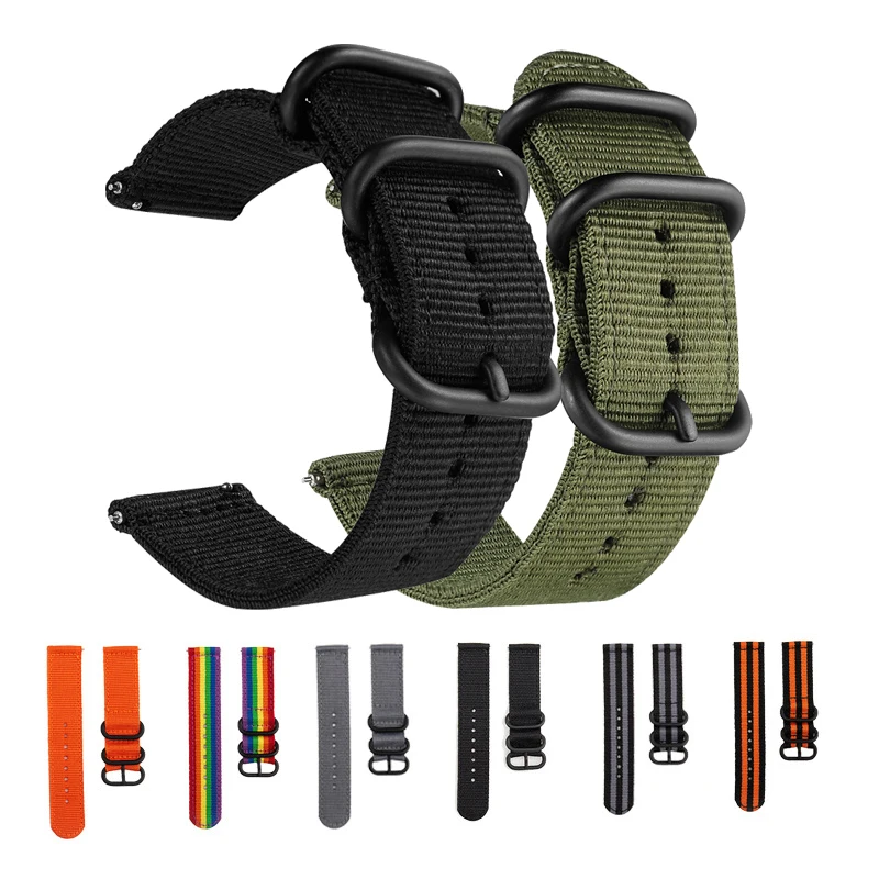 Ремешок нейлоновый для Huami Amazfit Bip GTS GTR 42 47 мм брезентовый Браслет Для Xiaomi Stratos 3 2 2S