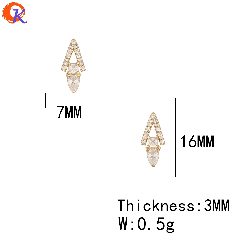 Cordial Design 50Pcs Jewelry Accessories/Genuine Gold Plating/DIY Making/Fingernail Findings/Cubic Zirconia Charms/Decoration - cordial