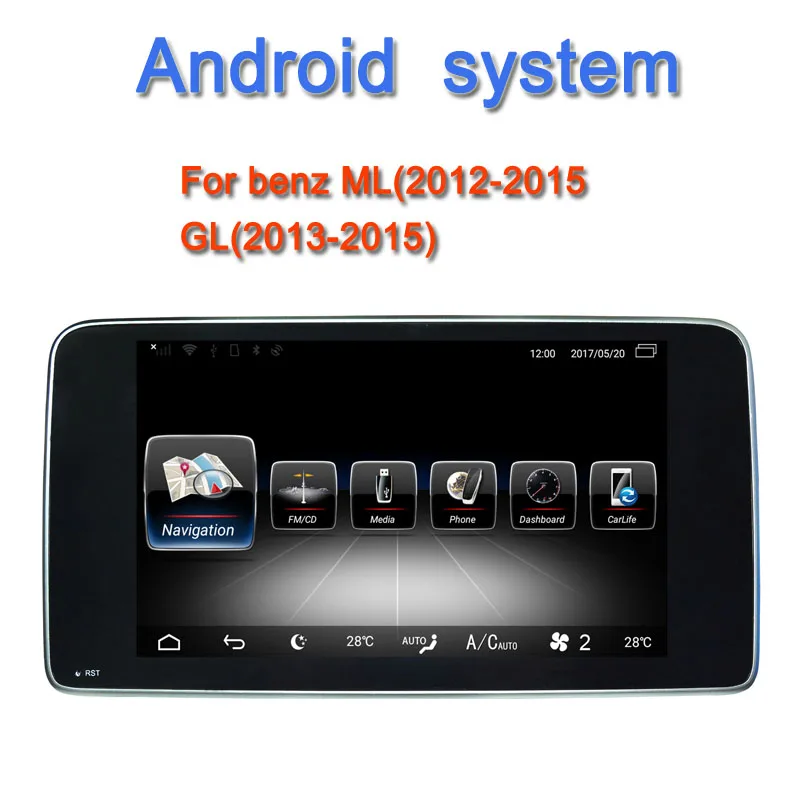 " android 9,0 Автомобильный gps для Mercedes benz ML CLASS ml350 ml300 gl class gl350 2012- автомобильный аудио стерео blutooth carplay