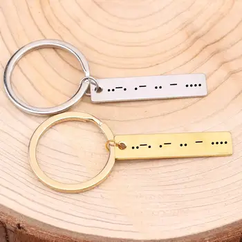 

Engraved Faith Key Chain Morse Code 3 Colors Choose Morse Code Lover Gift Birthday Stainless Steel Key Holder Hand Stamped