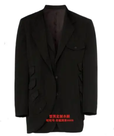 XS-5XL новая мужская одежда GD свободный поддельный костюм из двух частей пиджак мульти-карман повседневный парикмахер формальное платье размера плюс костюмы