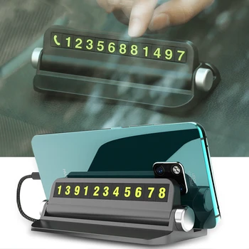 

Mobile Phone Holder Car Park Stop Temporary Parking Phone Number Card Plate Hidden Telephone Card Luminous Magnetic Car Stickers