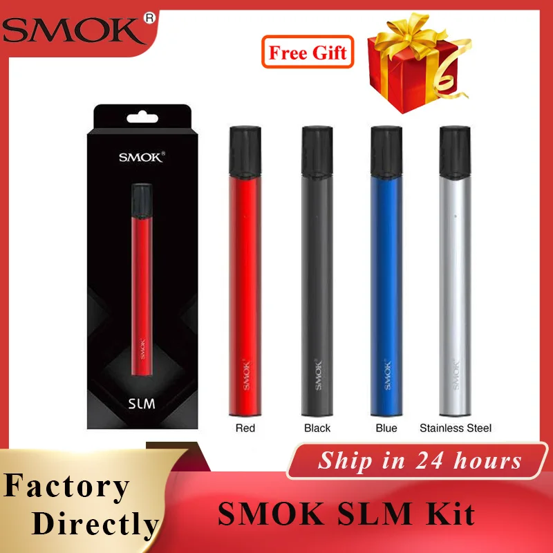 

New arrival SMOK SLM KIT Electronic Cigarette Mini Vape Pen pod kit with 250mAh Battery 0.8ml Pod Coils Vaporizer vs infinix kit