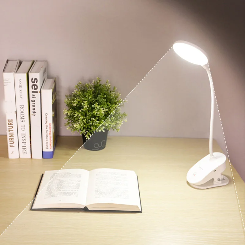 

LED Eye Protecting Learning Desk Lamp USB Charging Clip Table Lamp Home Bedroom MDJ998