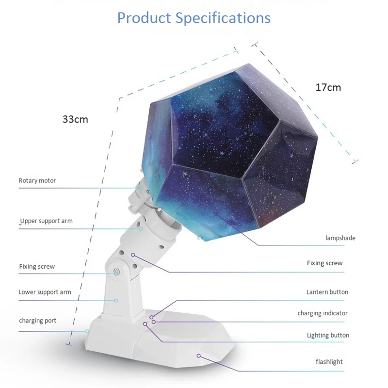 LED Star Master Night Light Table Lamp Star Projector Lamp AstroSky Projection Cosmos Lamp Kids Gift Home Decoration