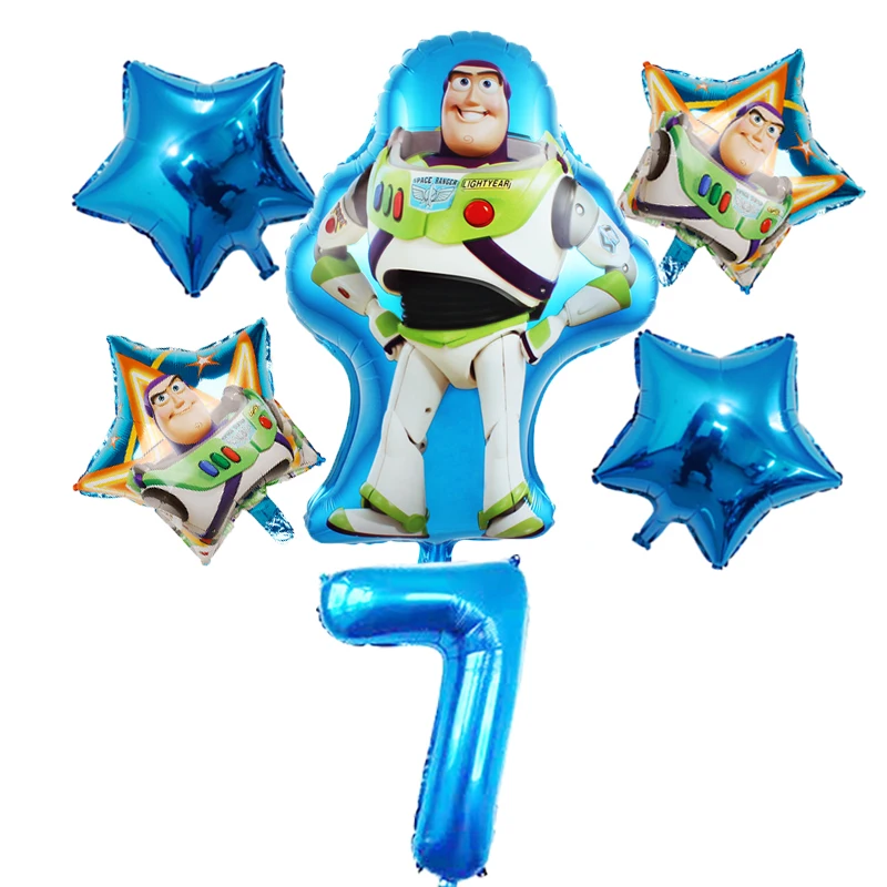 Balloons-11-1Set 1 набор,, игрушечный Сказочный светильник Базз, год, воздушные шары из мультфильма, фольга, гелий, 32 дюйма, цифры, синие воздушные шары, История игрушек, шары с днем рождения - Цвет: Balloons-11-1Set