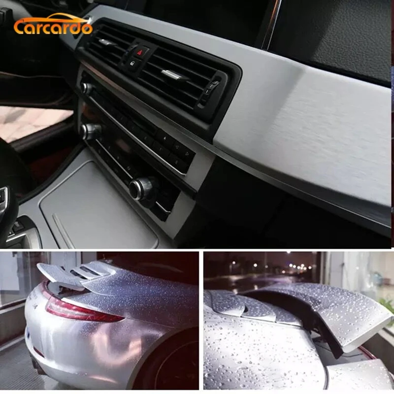 Carcardo яркая хромированная алюминиевая щетка виниловая Автомобильная обертка