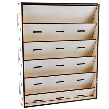 

HOT-Wooden Paint Rack Stand Pigment Organizer Holder Ink Bottle Stand Acrylic Paints Storage Rack for Airbrush