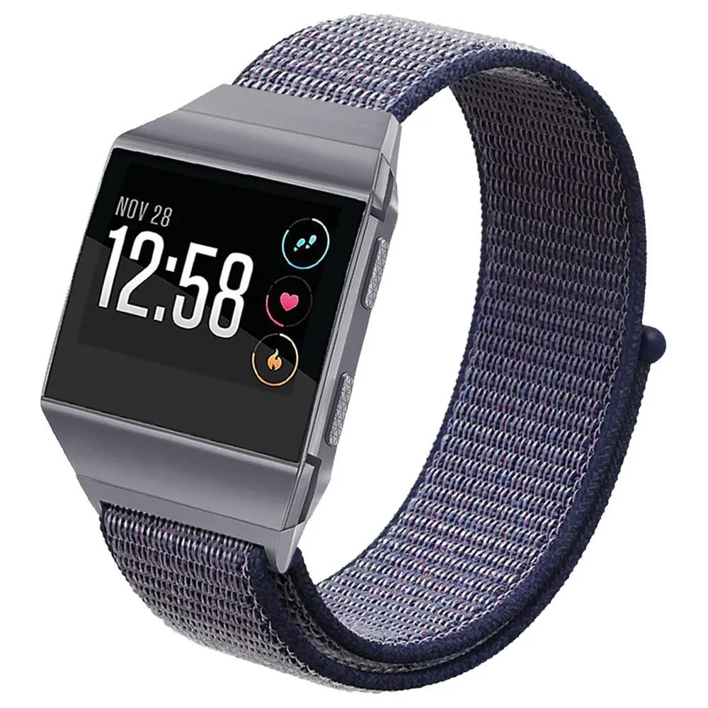 Синий Нейлоновое покрытие для fitbit ionic Loopback Ремешки для наручных часов спортивные дышащие сменные ремешки браслеты легко установить - Цвет ремешка: Синий