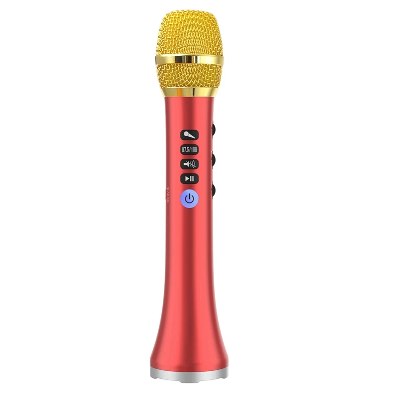 Red New-L-698D Профессиональный 20 Вт Портативный беспроводной Bluetooth караоке микрофон динамик с большой мощностью для пой/встречи - Цвет: Red