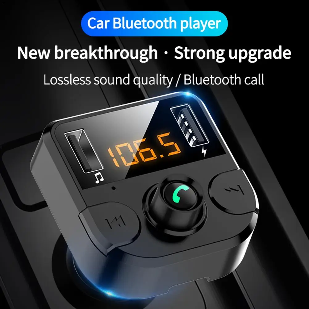Bluetooth передатчик адаптер автомобильный комплект с громкой связи ЖК-дисплей музыкальный плеер Поддержка TF карта USB флэш-накопитель AUX