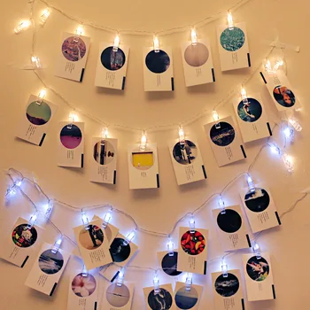 

USB Light Strings 5 Meters Battery LED Lights Decorative 40pcs Photo Clips For Romantic Wedding Decoration Bedroom Wall