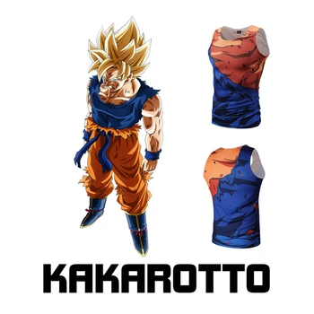 

New anime cosplay costume Unisex Summer Dragon Ball Men's tight stretch fitness quick-drying sleeveless vest sports vest running