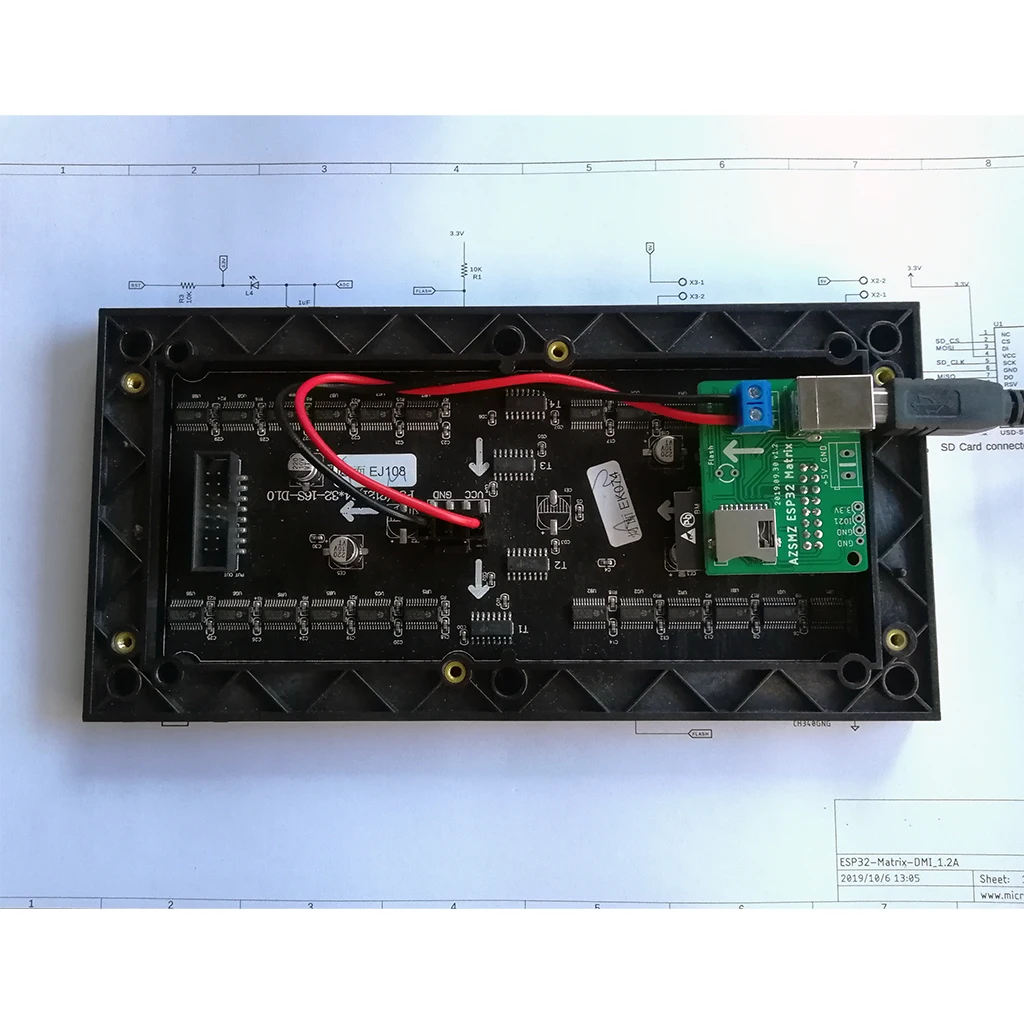 AZSMZ ESP32 RGB светодиодный(Концентратор 75 тип) матричная панель управления с использованием ies DMA Arduino с открытым исходным кодом github