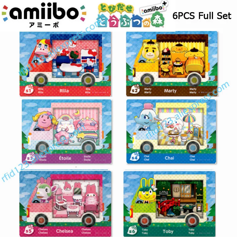 

Animal Crossing Stickers Amiibo Amibo Card Nfc Ntag215 for Animal Crossing Sanrio X Whole set-6pcs/lot