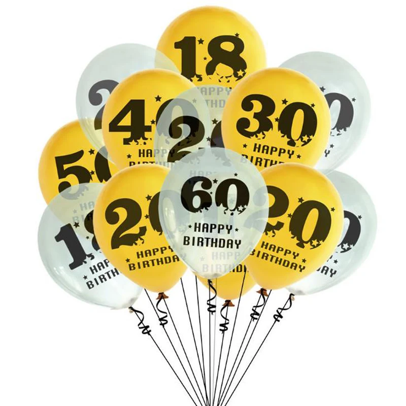 10 Pcs Set Kawaii Number 18 20 30 40 50 60 Years Old Birthday