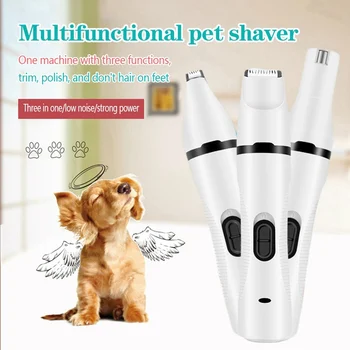 

USB Multi Function Pet Shaver Electric Push Shear Dog Hair Pushing Tool Manicure Sharpener