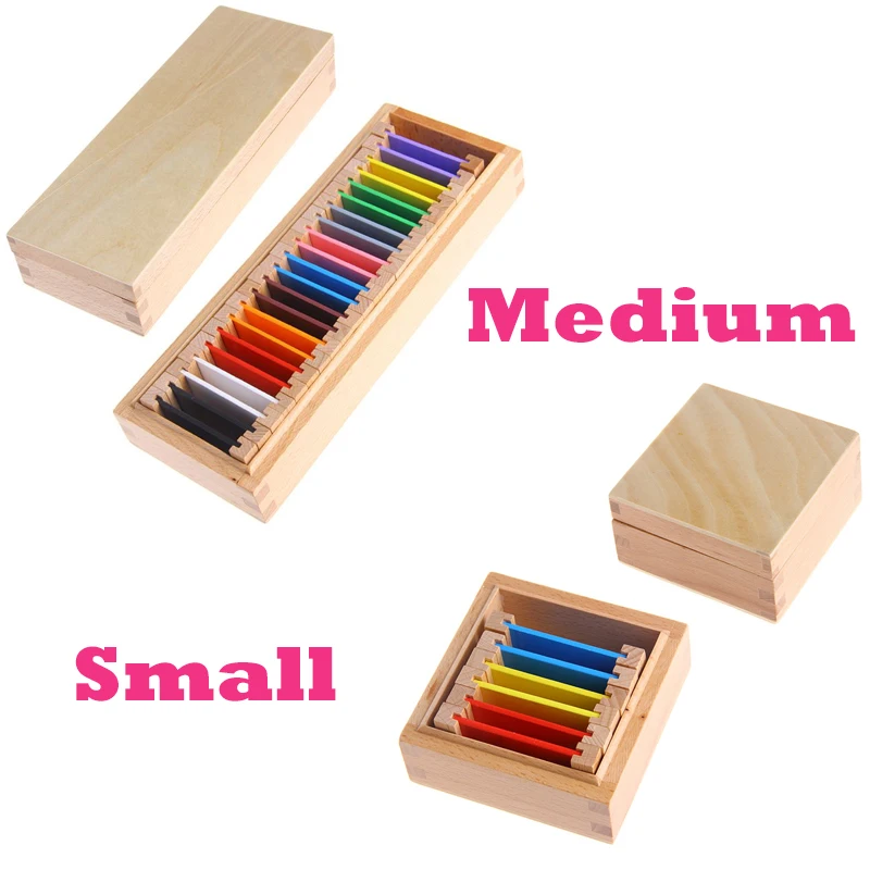 Montessori Sensorial Material Learning Color Tablet Box 1/2/3 Wood